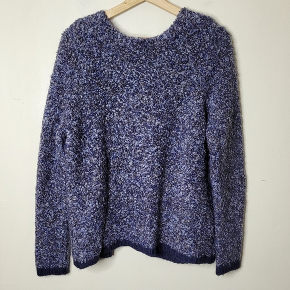 Silvia Novelli Italy Mohair Wool Blend Cardigan L  Textured Boucle Knit Stretch - Picture 5 of 7